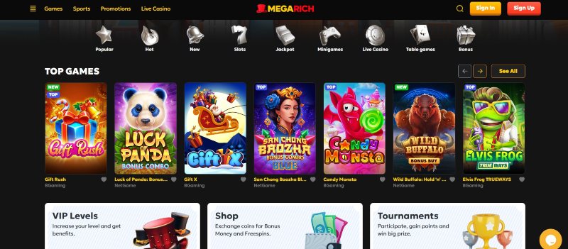 Megarich Casino spel